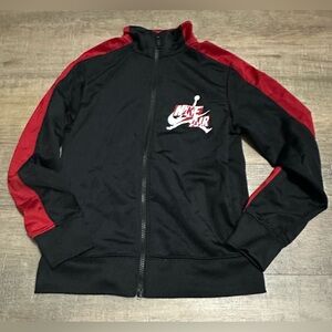 Nike Air Jordan Full Zip Track Jacket Sz Small 8-10 BOYS Black Red Stripe